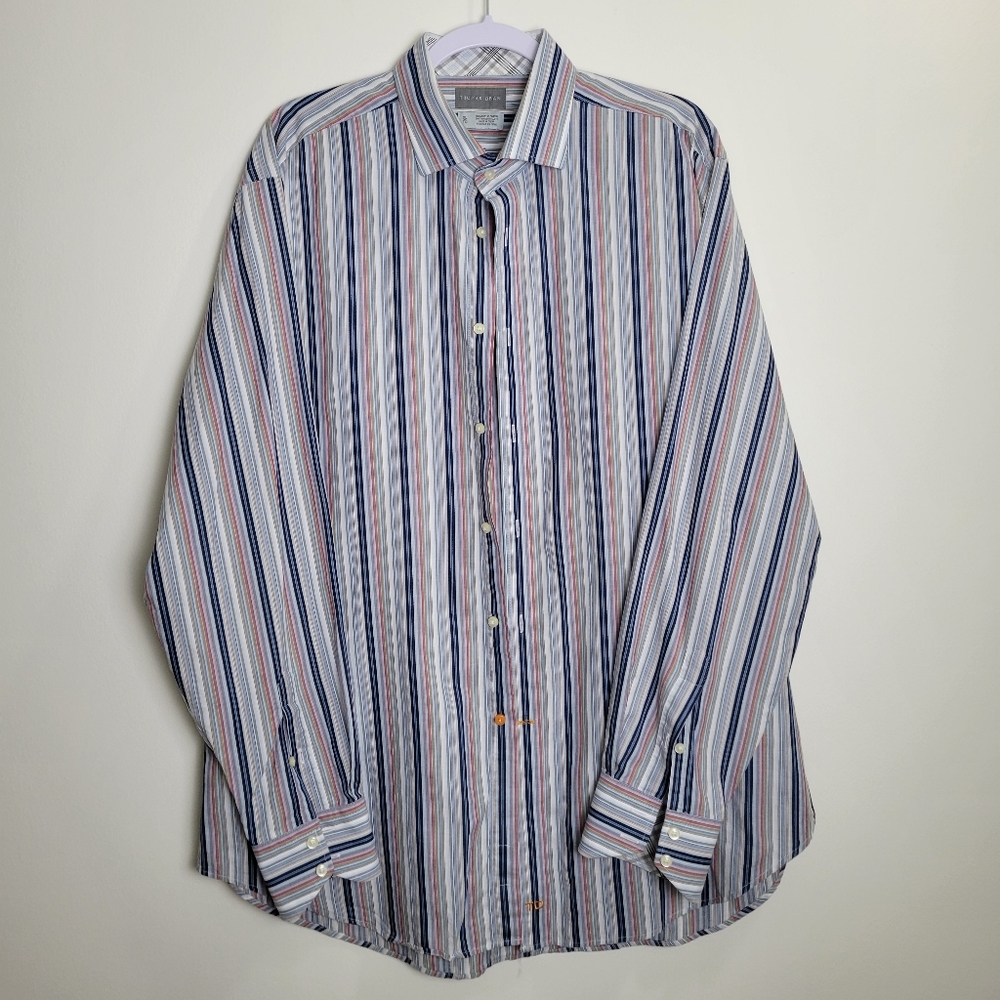Thomas Dean‎ Men's Multi Color Striped Casual Dress Shirts XL